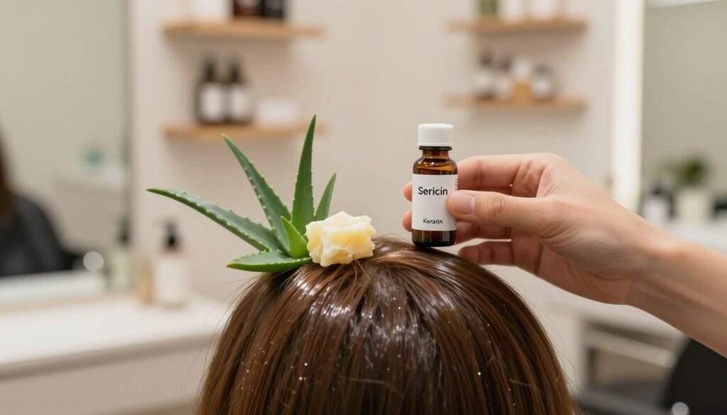 Sericina e Queratina na reconstrução capilar
