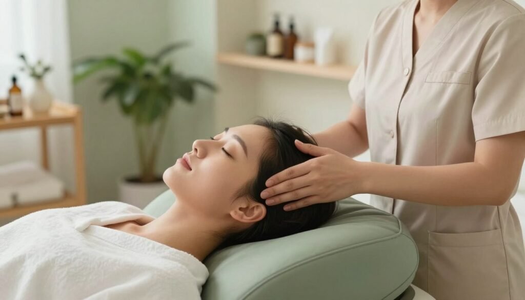 massagem no couro cabeludo