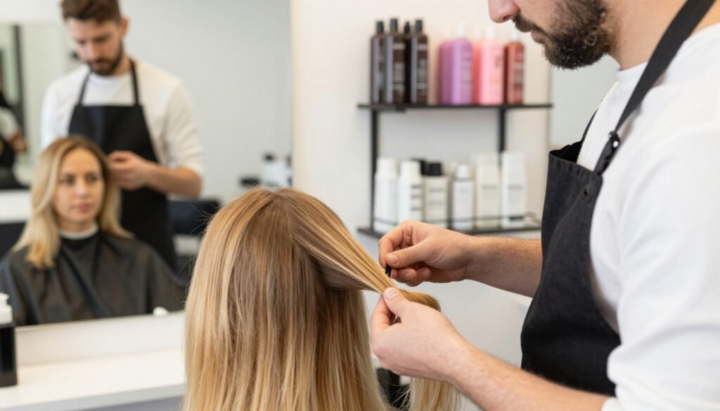 teste de mechas em cabelos loiros